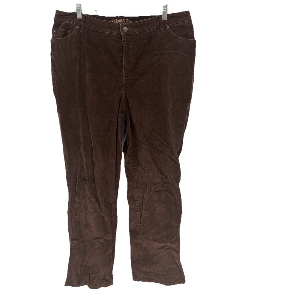St John's Bay Brown Bootcut corduroy Pants Stretch Y2K Women 18W (36X30)